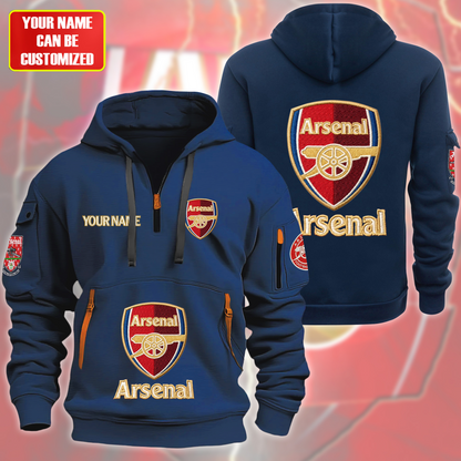 Personalized Arsenal FC Embroidery Zip-Hoodie Cotton Jacket