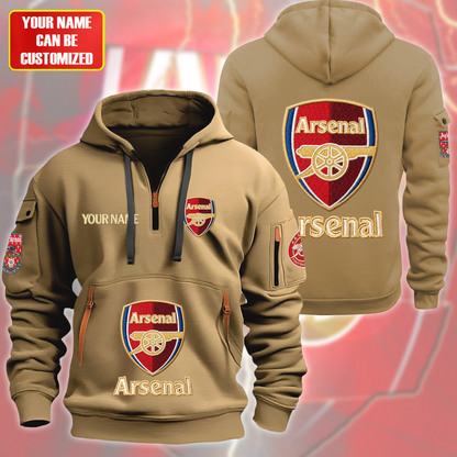 Personalized Arsenal FC Embroidery Zip-Hoodie Cotton Jacket