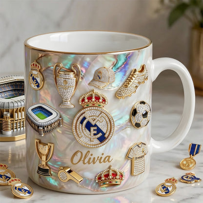 Real FC Abstract Accent Mug , Cream Mug Gifts , Holiday Gifts
