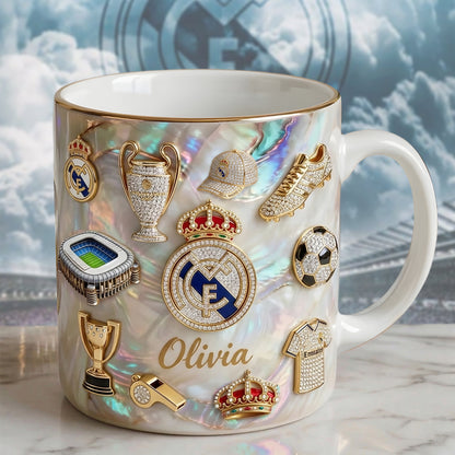 Real FC Abstract Accent Mug , Cream Mug Gifts , Holiday Gifts