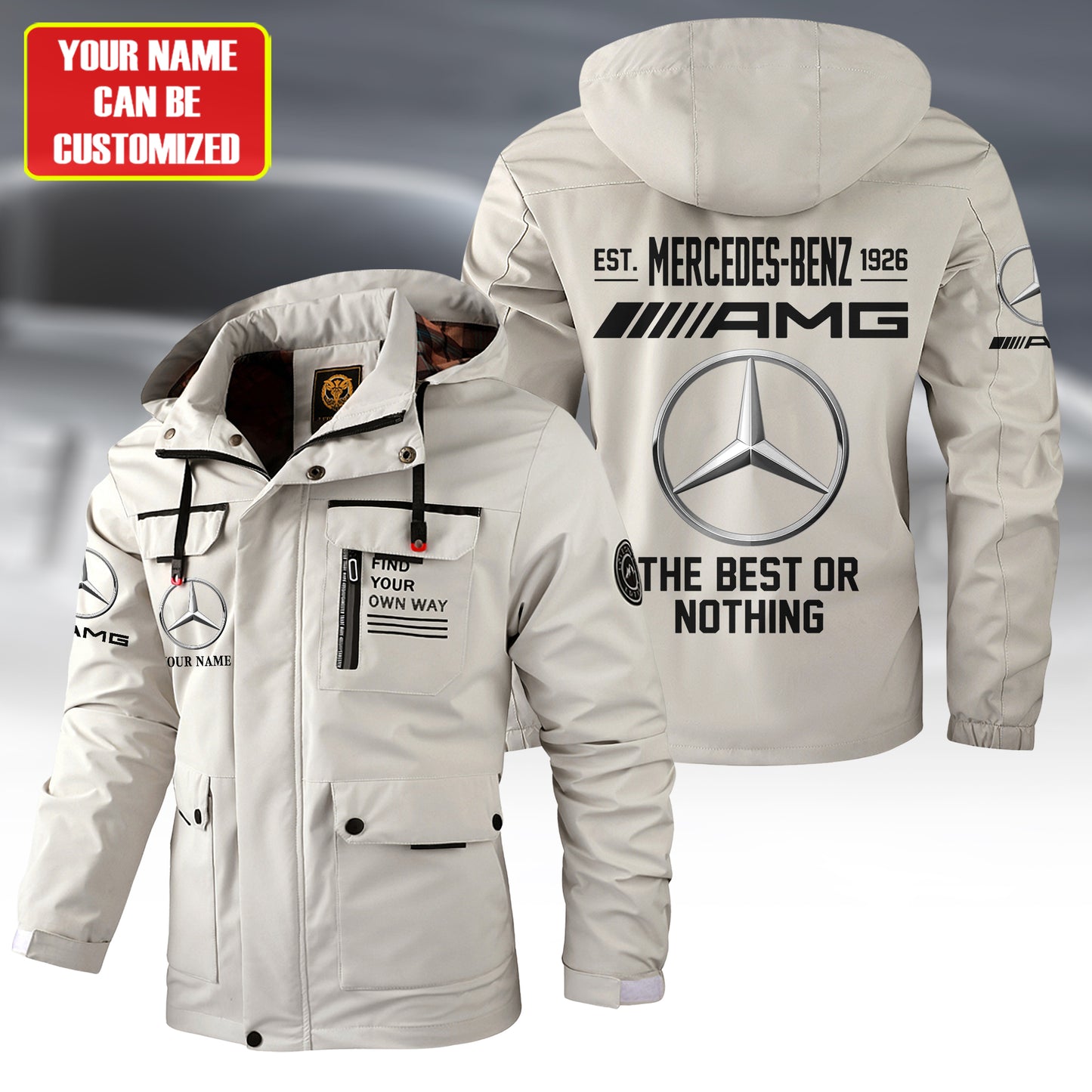 Personalized Merc AMG Est 1926 Windbreaker Hooded Jacket