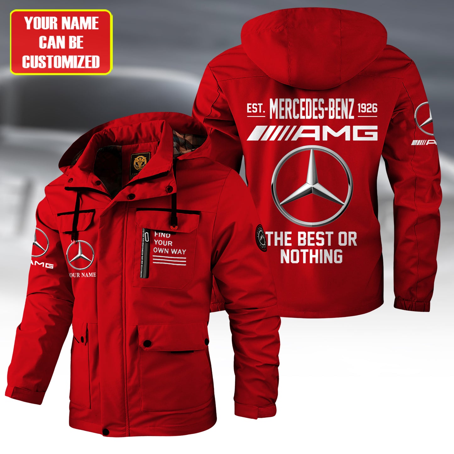 Personalized Merc AMG Est 1926 Windbreaker Hooded Jacket