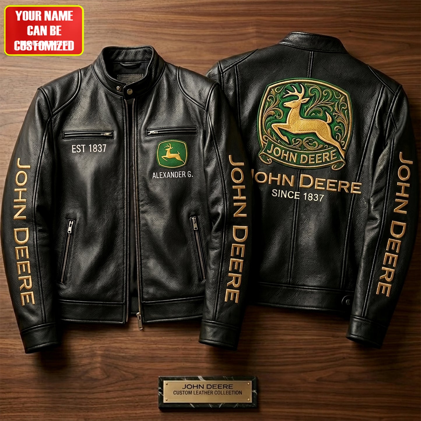 JD Est 1837 Vintage Collar Leather Jacket