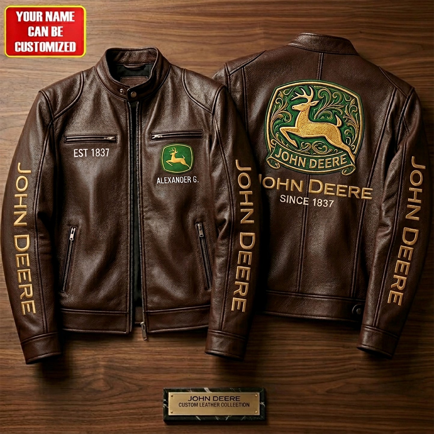 JD Est 1837 Vintage Collar Leather Jacket
