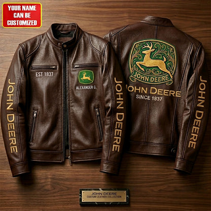 JD Est 1837 Vintage Collar Leather Jacket