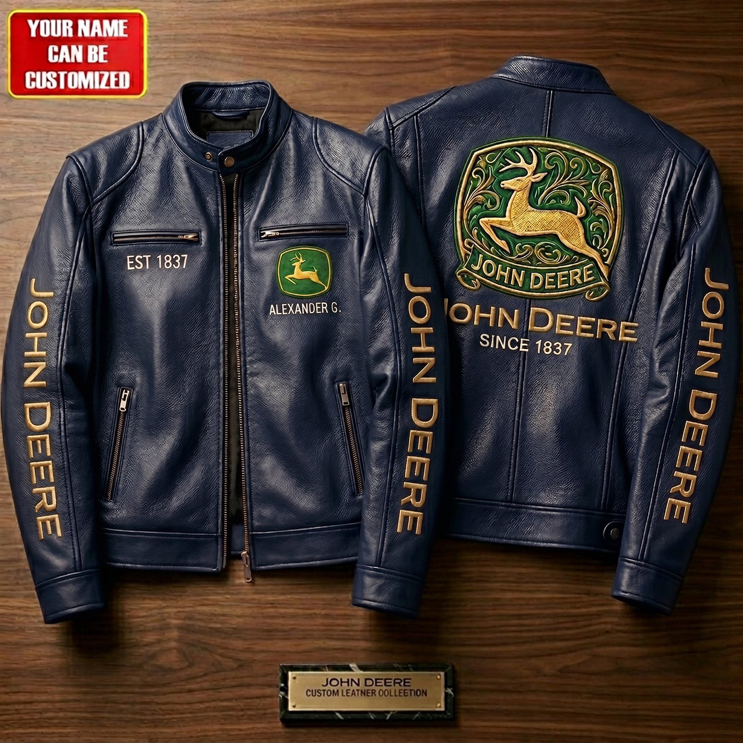 JD Est 1837 Vintage Collar Leather Jacket