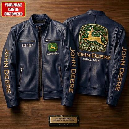 JD Est 1837 Vintage Collar Leather Jacket
