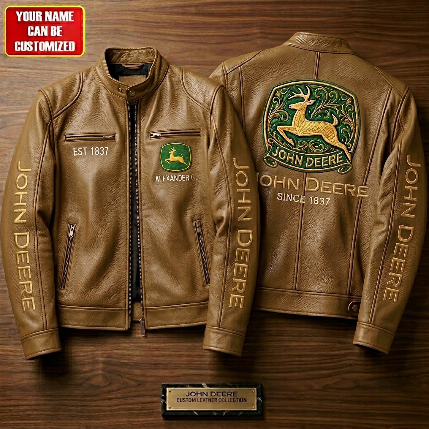 JD Est 1837 Vintage Collar Leather Jacket