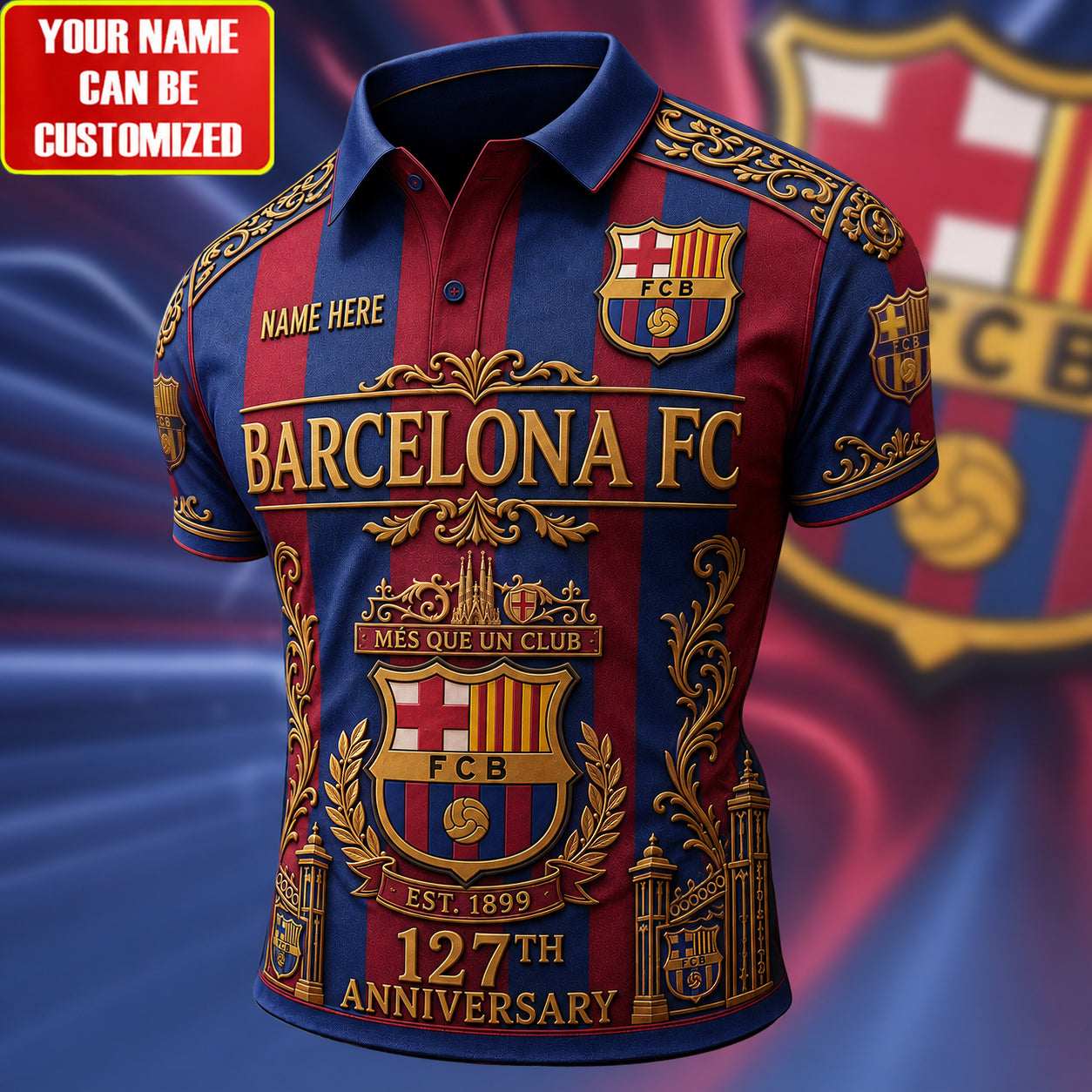 Personalized Barca FC EST 1899 3D All Over Printed Shirt V2