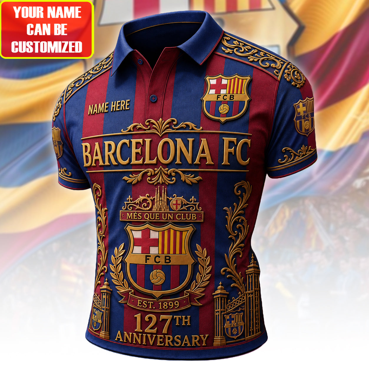 Personalized Barca FC EST 1899 3D All Over Printed Shirt V2