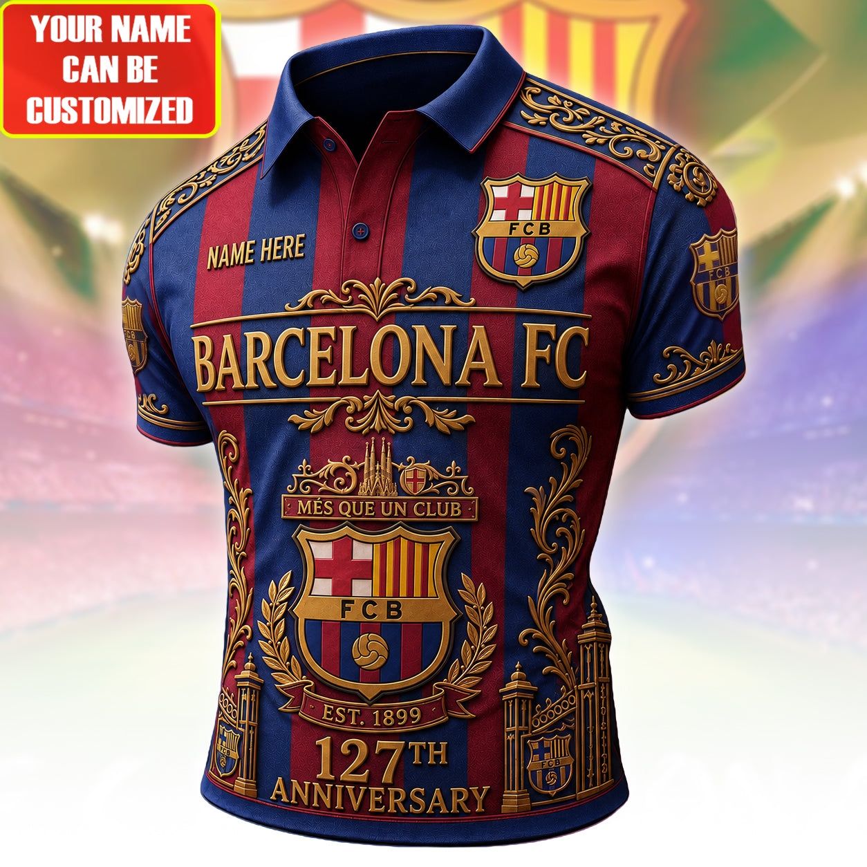 Personalized Barca FC EST 1899 3D All Over Printed Shirt V2