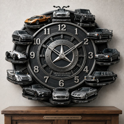Merc History Home Decorative 3D Visual Effect Acrylic Wall Clock