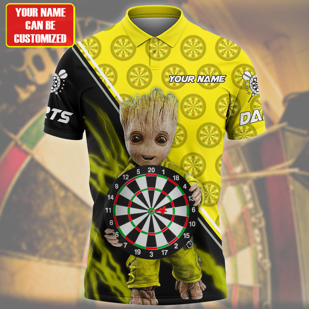 Personalized Name Yellow Gr Darts All Over Printed Unisex Shirt Q040804