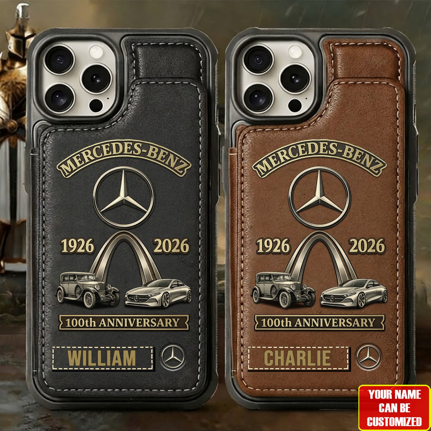 Merc 100th Anniversary Edition - Personalized Merc Leather Phone Case