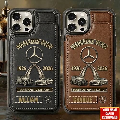 Merc 100th Anniversary Edition - Personalized Merc Leather Phone Case
