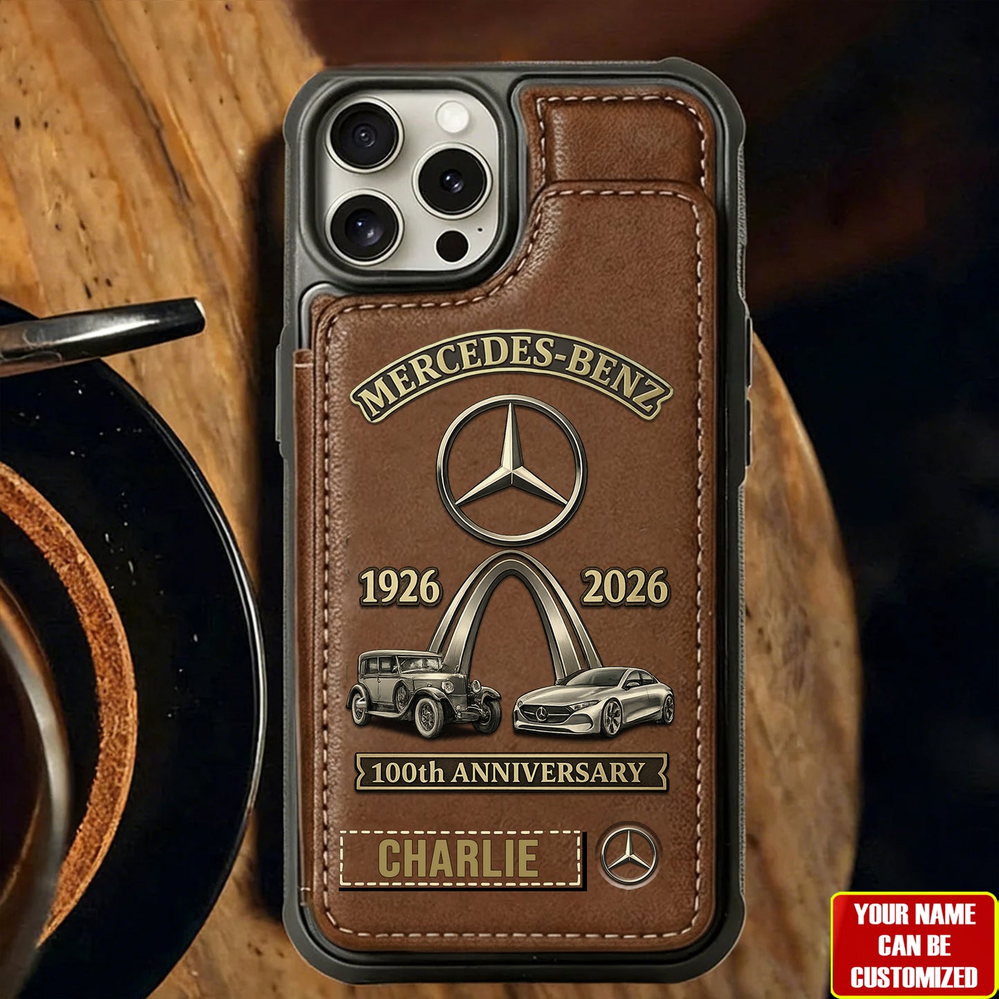 Merc 100th Anniversary Edition - Personalized Merc Leather Phone Case