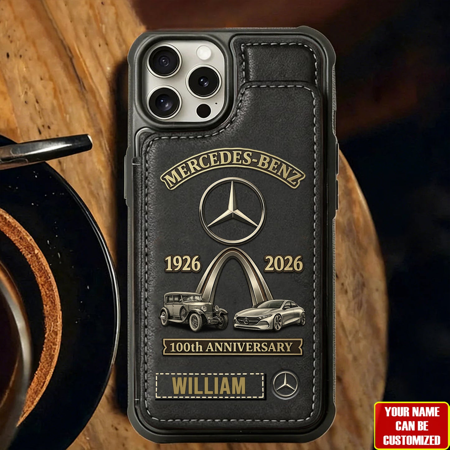 Merc 100th Anniversary Edition - Personalized Merc Leather Phone Case