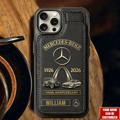 Merc 100th Anniversary Edition - Personalized Merc Leather Phone Case