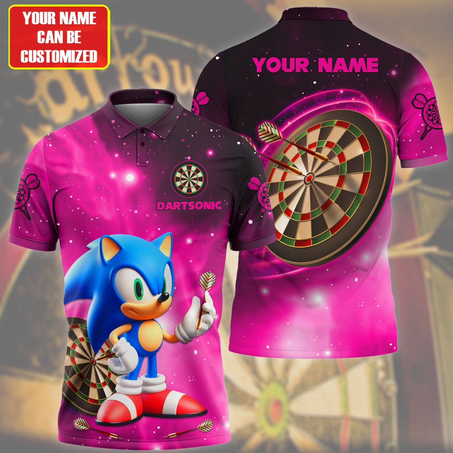 Personalized Name Dartsonic Pink Version All Over Printed Unisex Shirt Q050202