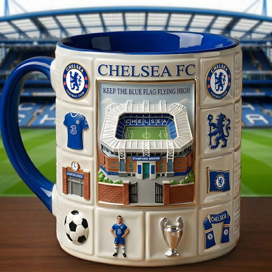 Chelsea Stadium Accent Mug , Cream Mug Gifts , Holiday Gifts