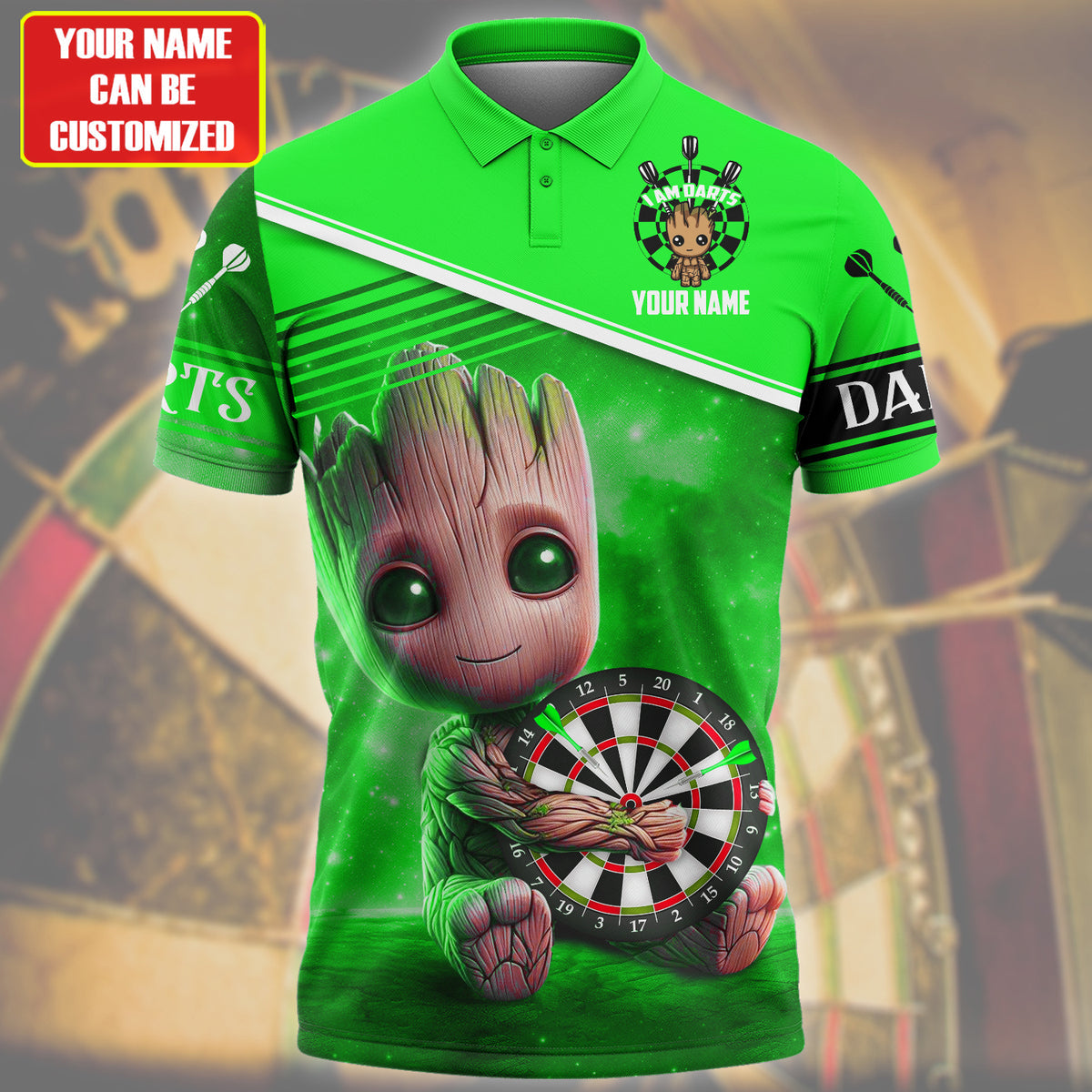 Personalized Name Gr Darts Galaxy Green Version All Over Printed Unisex Shirt Q050405