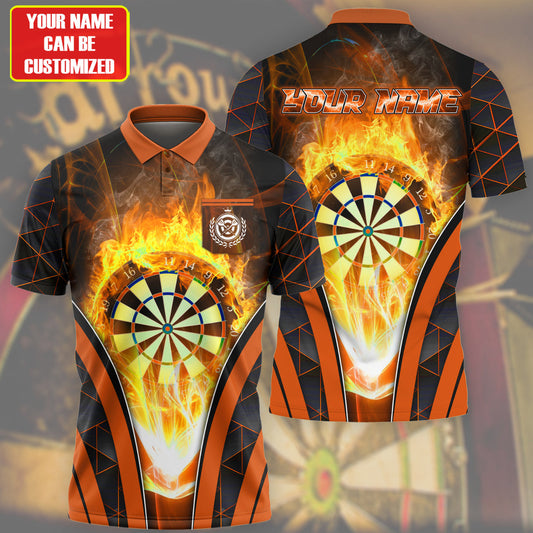 Personalized Name Orange Darts Flame All Over Printed Unisex Shirt Q050406