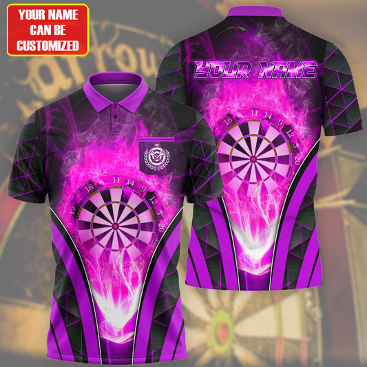 Personalized Name Purple Darts Flame All Over Printed Unisex Shirt Q050406