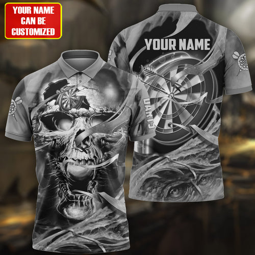 Personalized Name Skull Darts Gothic Black Version All Over Printed Unisex Shirt Q050501