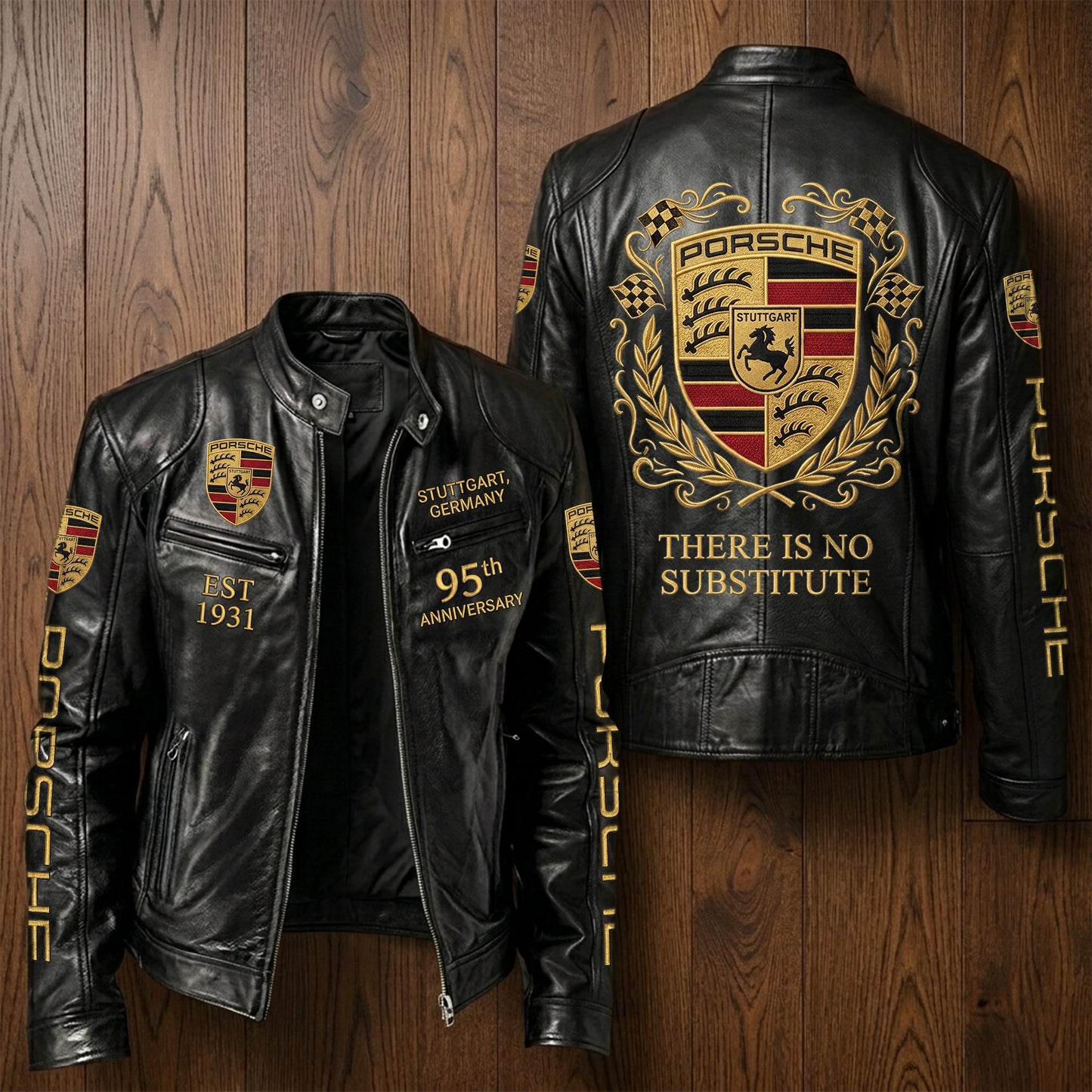 Personalized Pors EST 1931 Vintage Collar Leather Jacket (1931-2026)