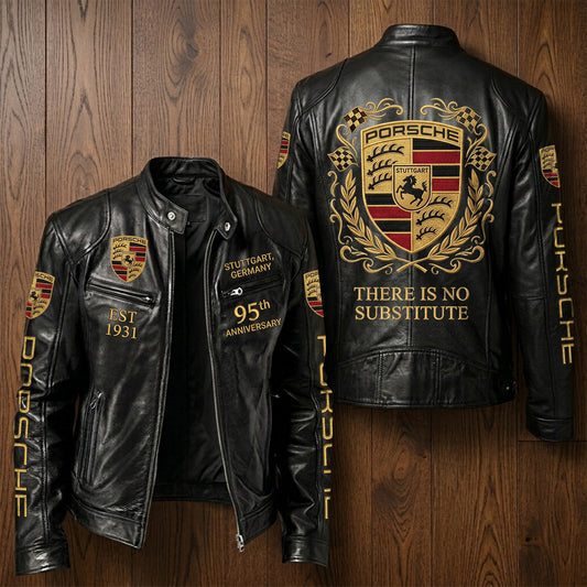 Personalized Pors EST 1931 Vintage Collar Leather Jacket (1931-2026)