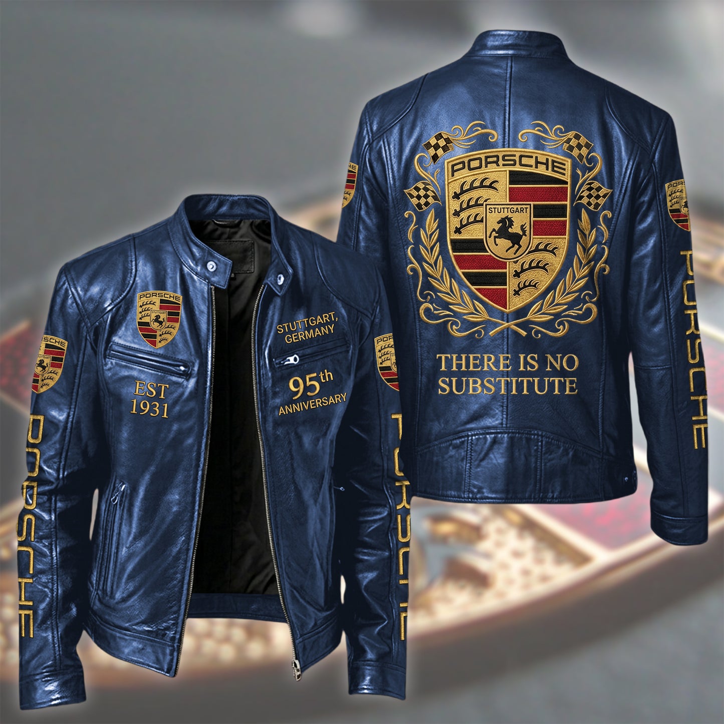 Personalized Pors EST 1931 Vintage Collar Leather Jacket (1931-2026)