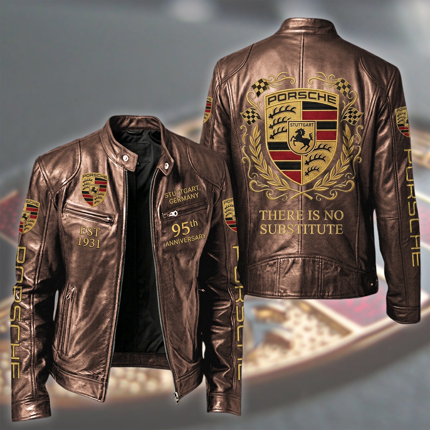 Personalized Pors EST 1931 Vintage Collar Leather Jacket (1931-2026)