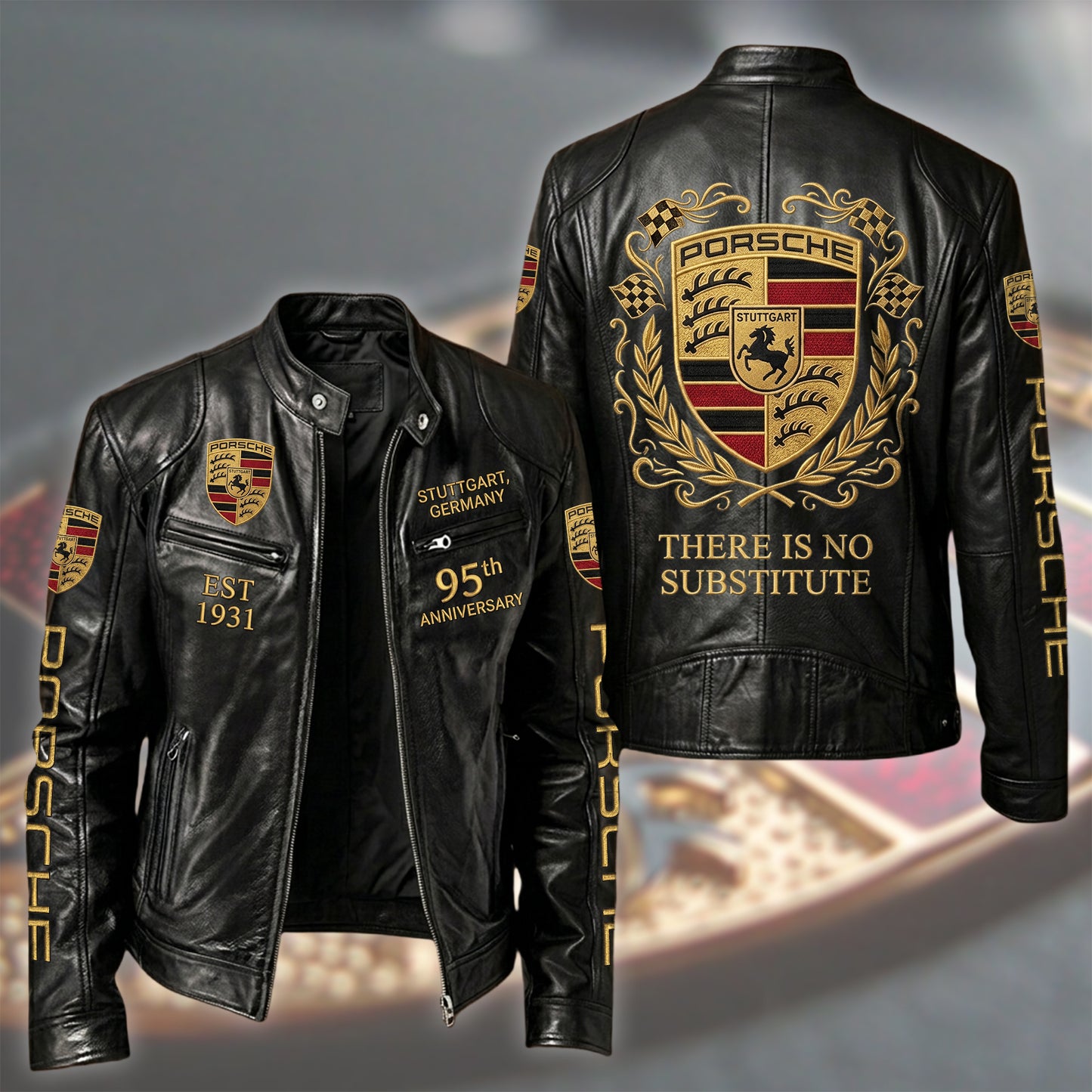Personalized Pors EST 1931 Vintage Collar Leather Jacket (1931-2026)