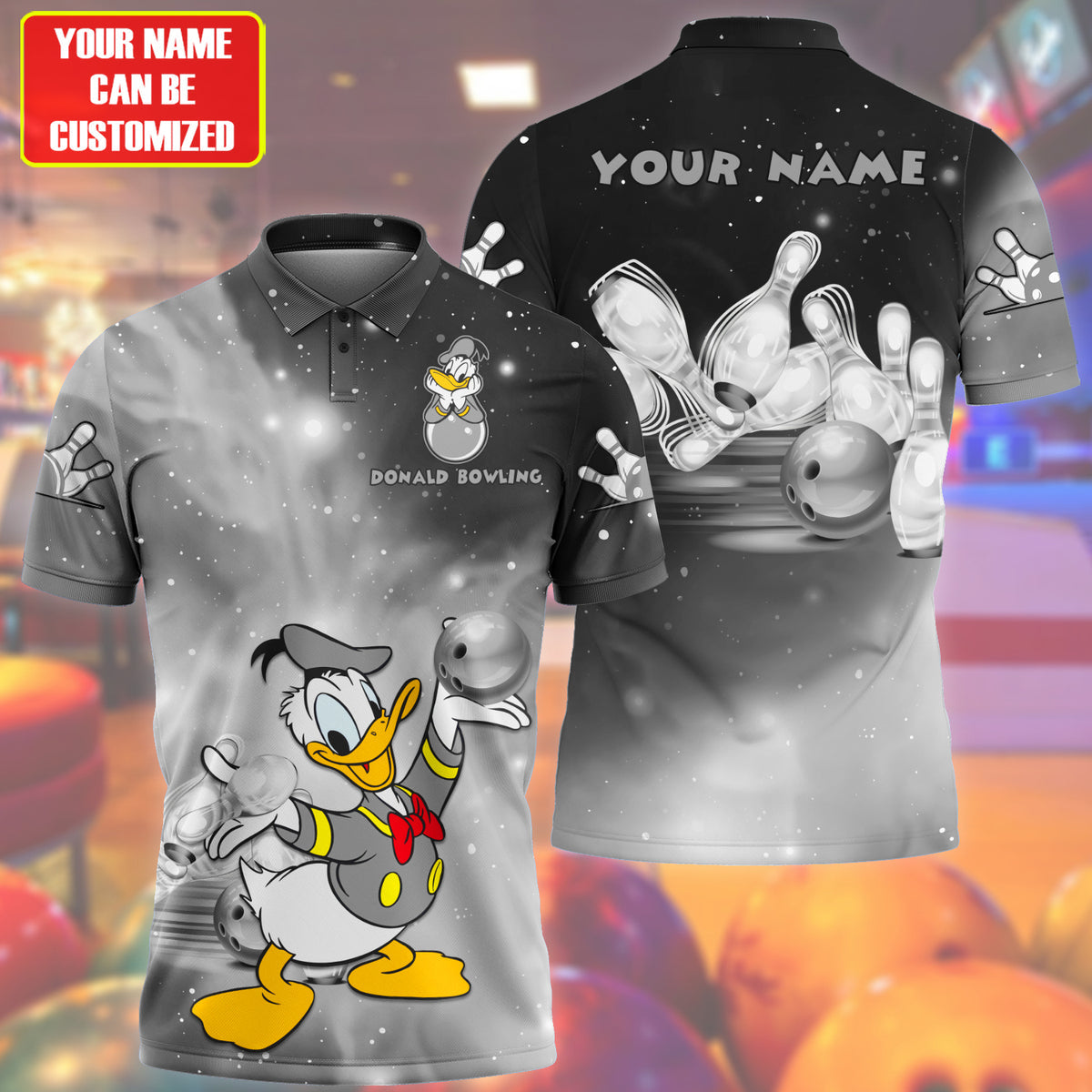 Personalized Name Black Dn Bowling All Over Printed Unisex Shirt Q050701