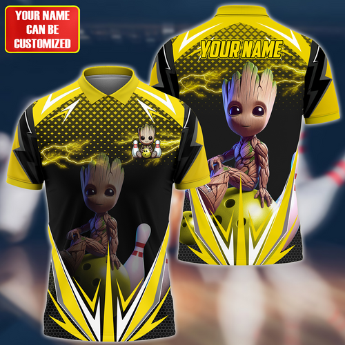 Personalized Name Yellow Gr Bowling Q7 All Over Printed Unisex Shirt Q050702