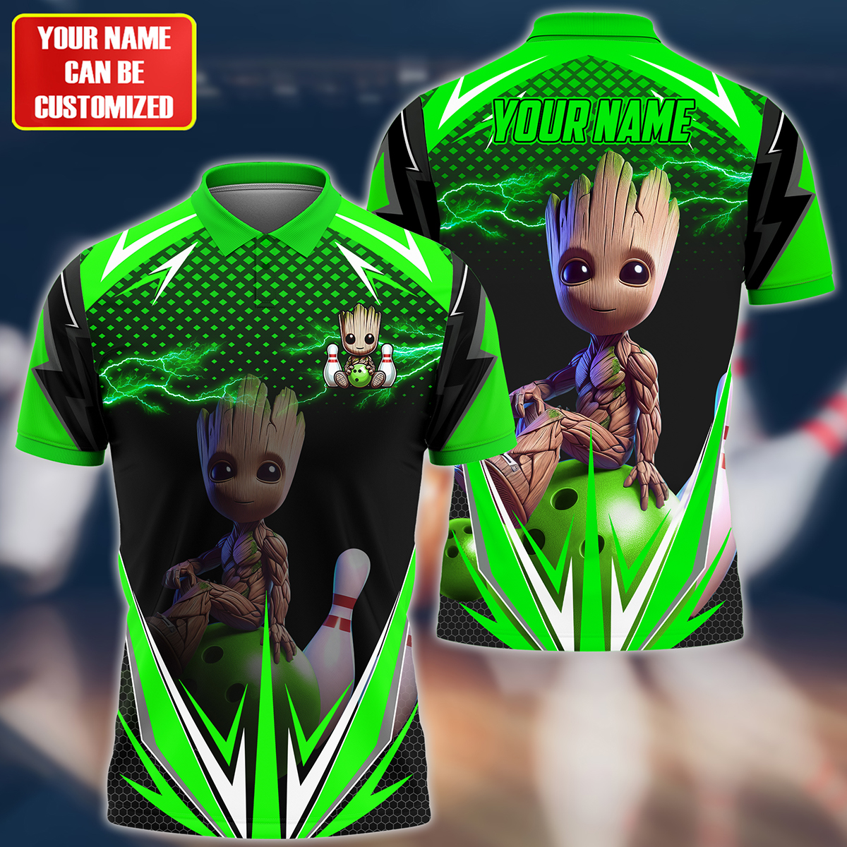 Personalized Name Green Gr Bowling Q7 All Over Printed Unisex Shirt Q050702