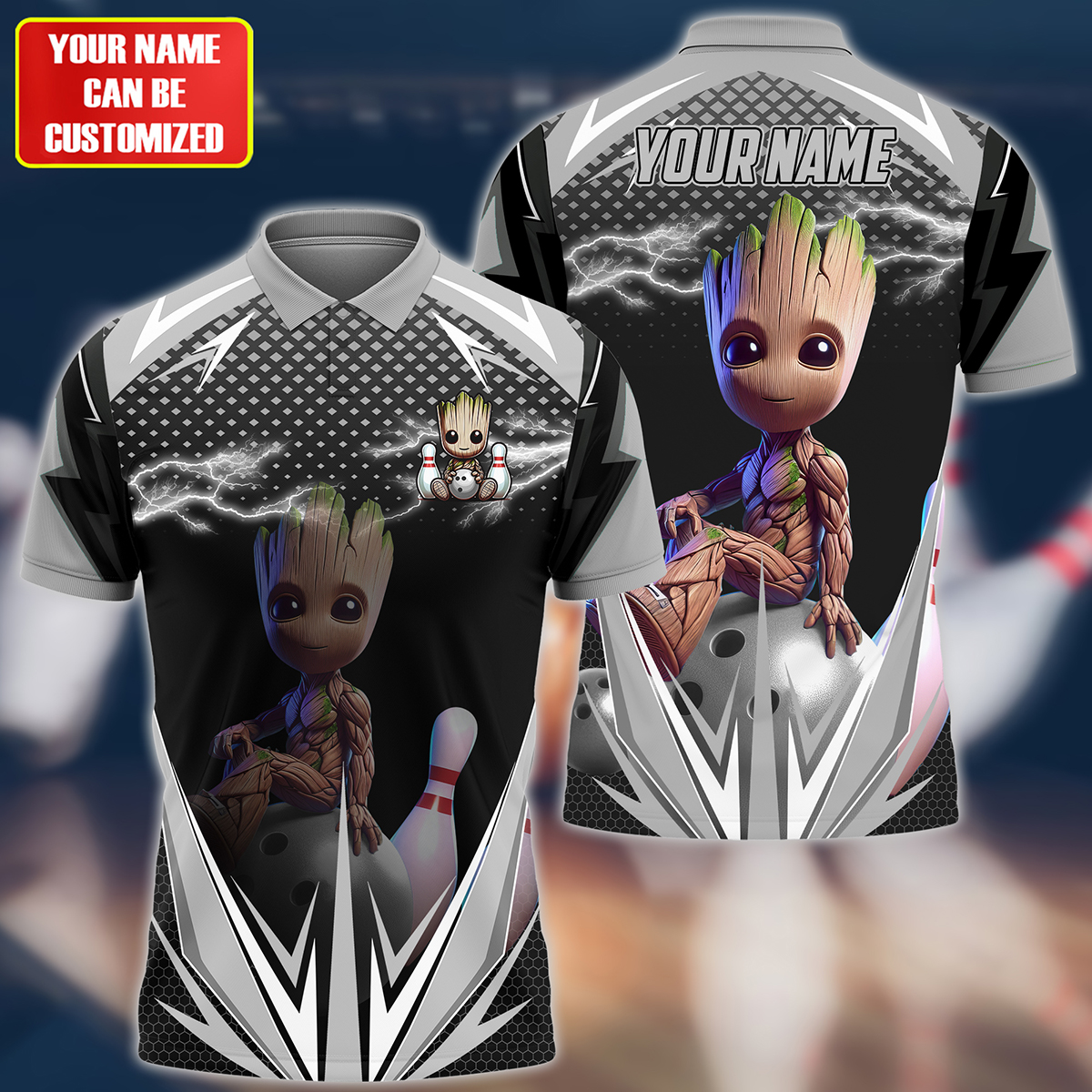 Personalized Name Black Gr Bowling Q7 All Over Printed Unisex Shirt Q050702