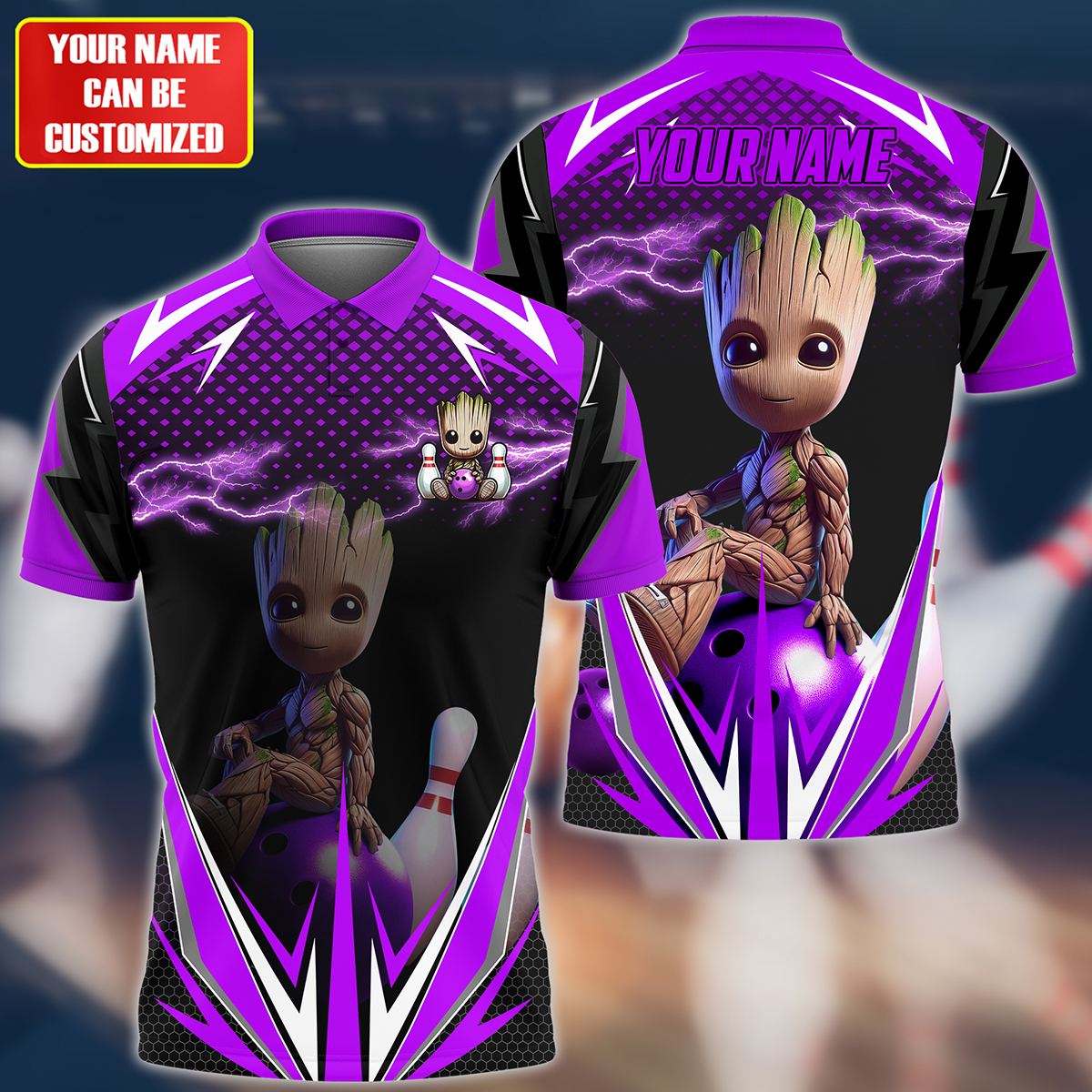 Personalized Name Purple Gr Bowling Q7 All Over Printed Unisex Shirt Q050702