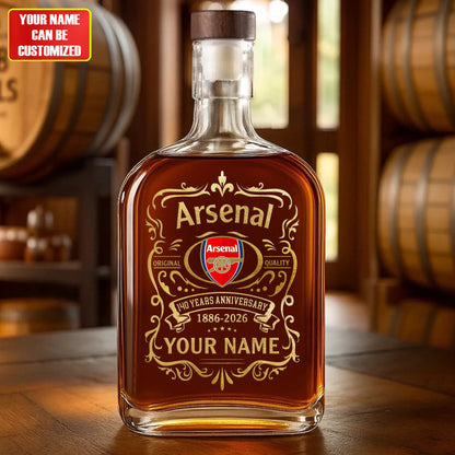 Personalized Arsenal 140 Year Anniversary Wine Glass Bottle
