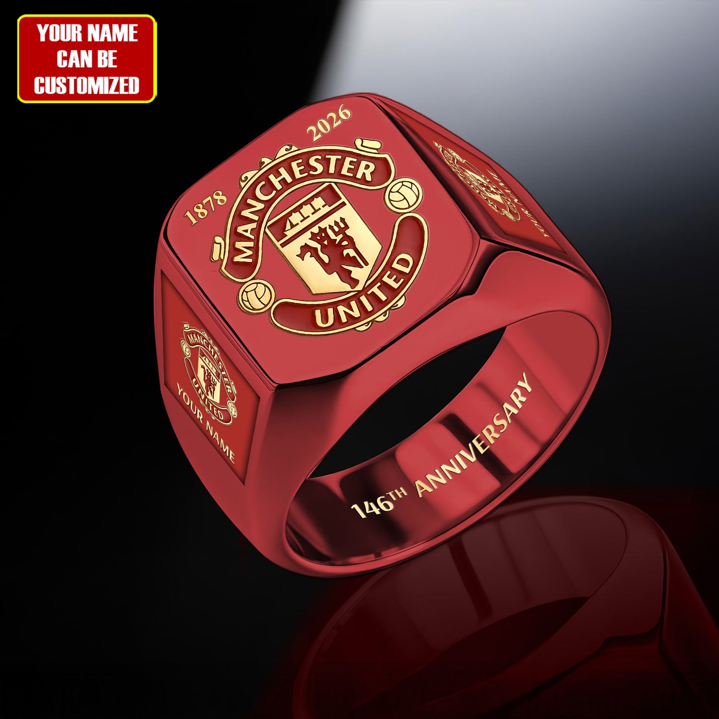 MU FC 146th Anniversary Custom Name Classic Design Ring