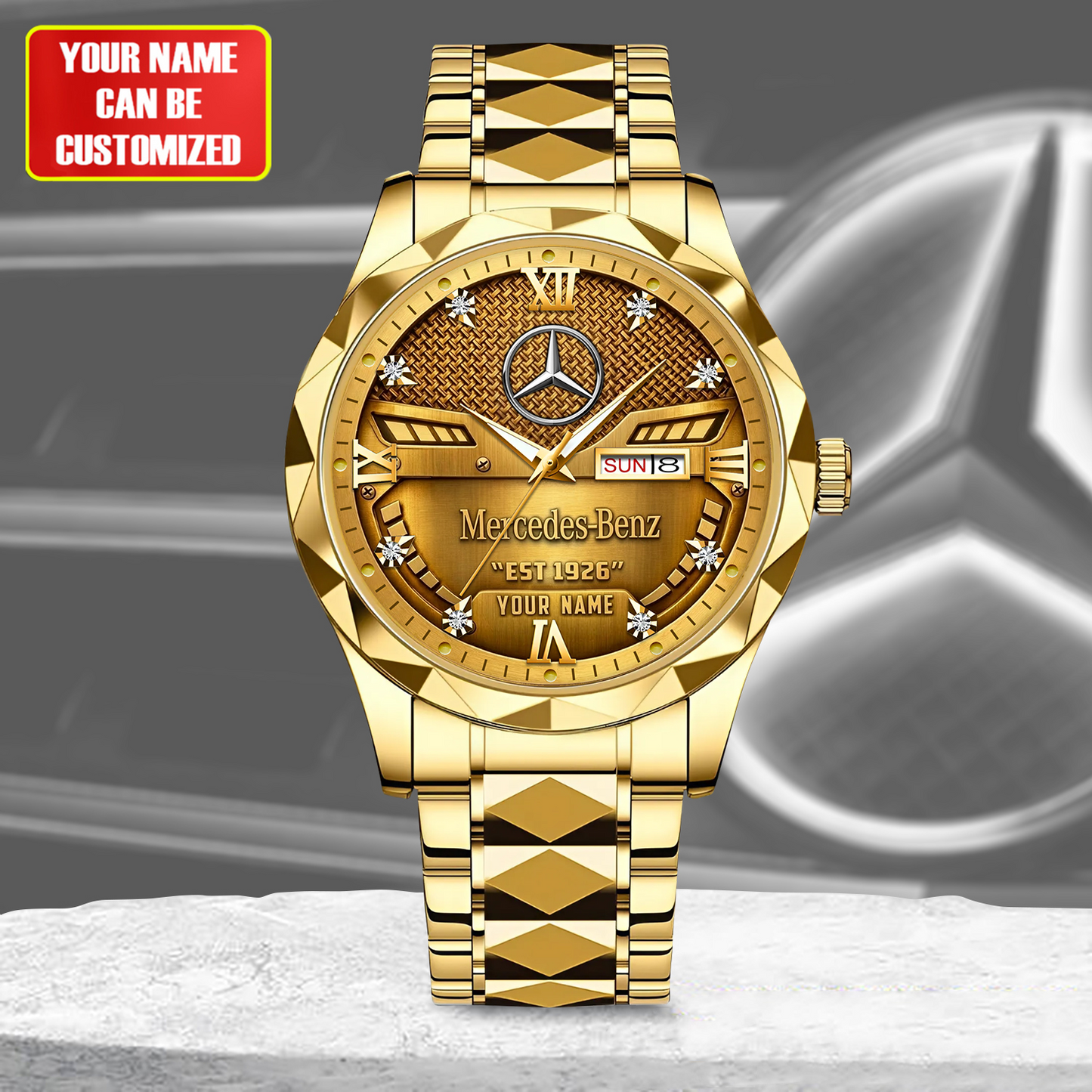 Personalized Merc Est 1926 Elegant Alloy Charley Watch