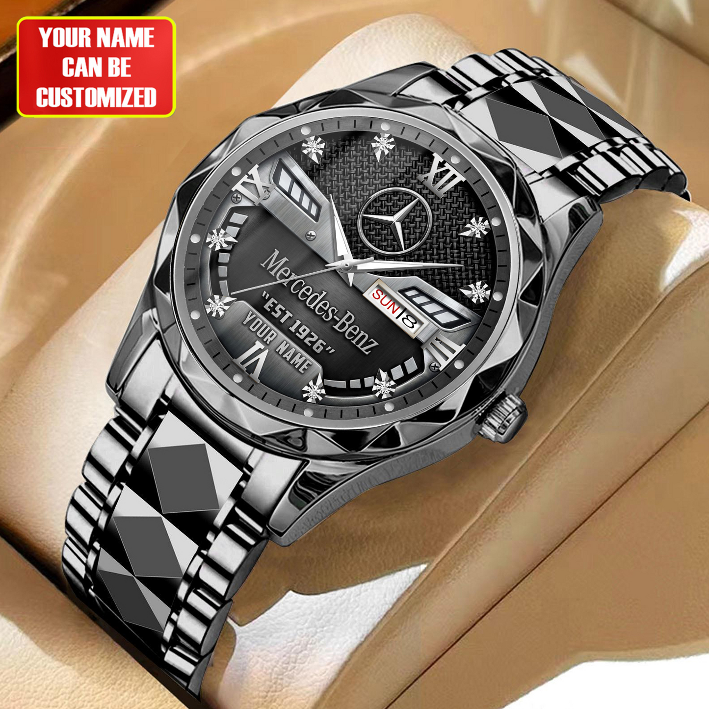 Personalized Merc Est 1926 Elegant Alloy Charley Watch