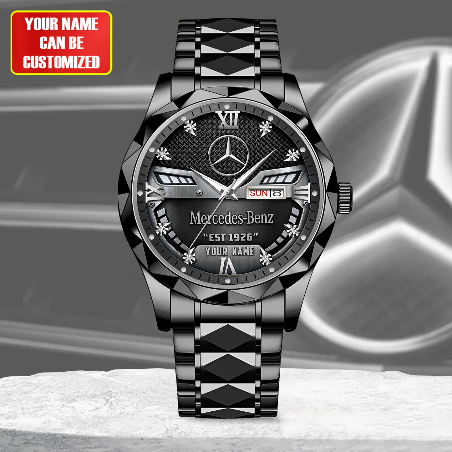 Personalized Merc Est 1926 Elegant Alloy Charley Watch