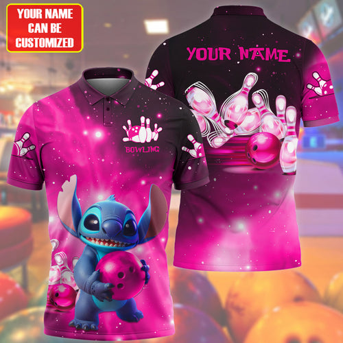 Personalized Name Pink ST Bowling All Over Printed Unisex Shirt Q060502