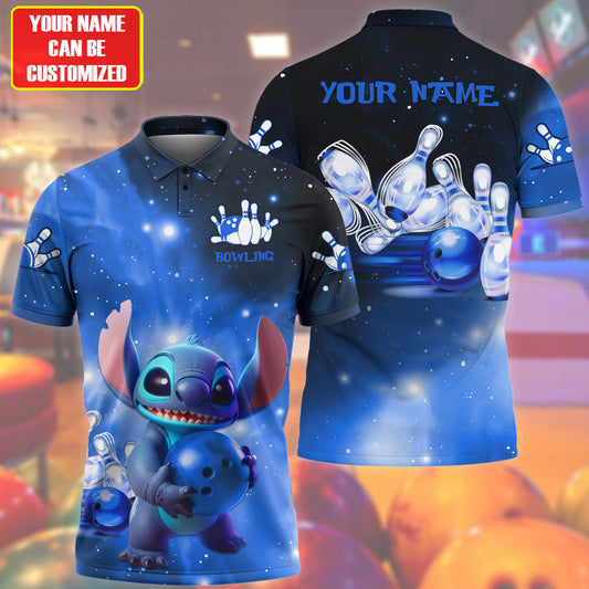 Personalized Name Blue ST Bowling All Over Printed Unisex Shirt Q060502