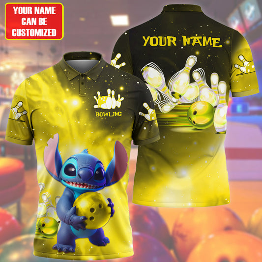 Personalized Name Yellow ST Bowling All Over Printed Unisex Shirt Q060502