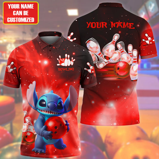 Personalized Name Red ST Bowling All Over Printed Unisex Shirt Q060502