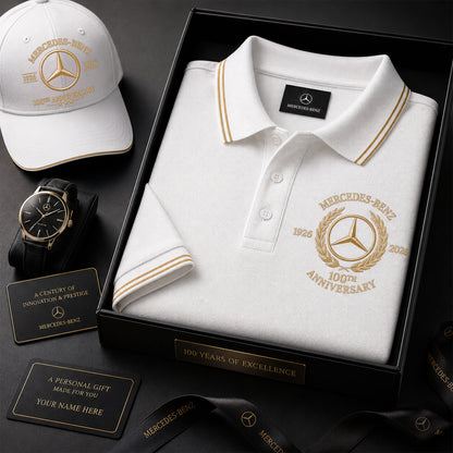 Personalized Merc 100TH Anniversary Sport Polo Shirt ( Included Cap )