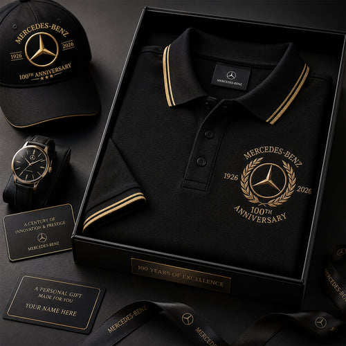 Personalized Merc 100TH Anniversary Sport Polo Shirt ( Included Cap )