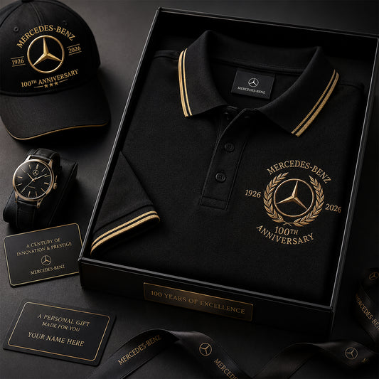 Personalized Merc 100TH Anniversary Sport Polo Shirt ( Included Cap )